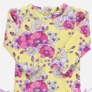 Ruffle Butts Daisy Delight rash guard/ swim one piece 3T